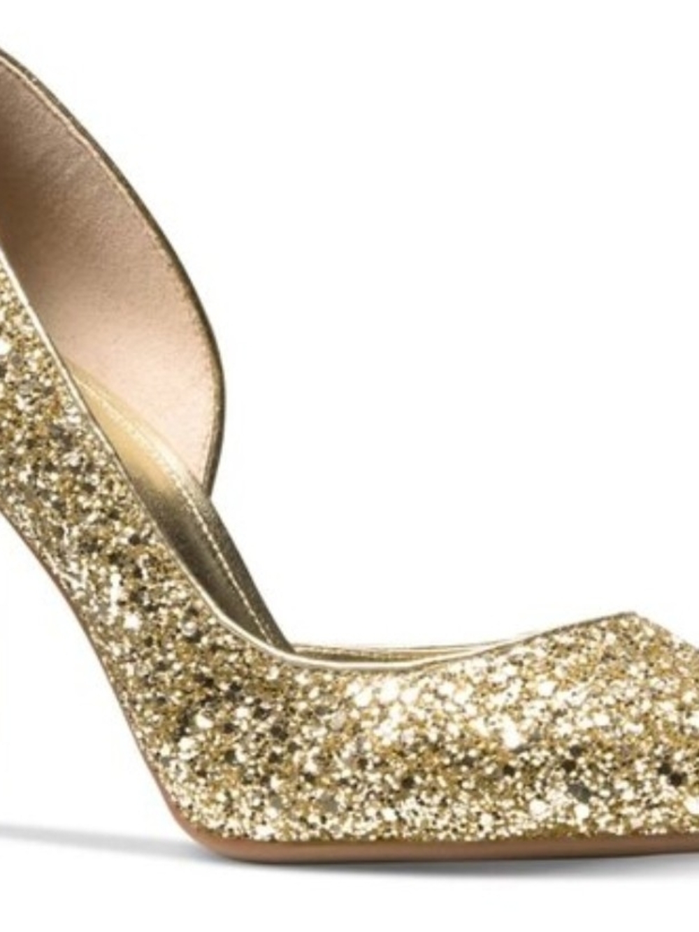 MICHAEL Michael Kors Gold Glitter Pointed-Toe Heel